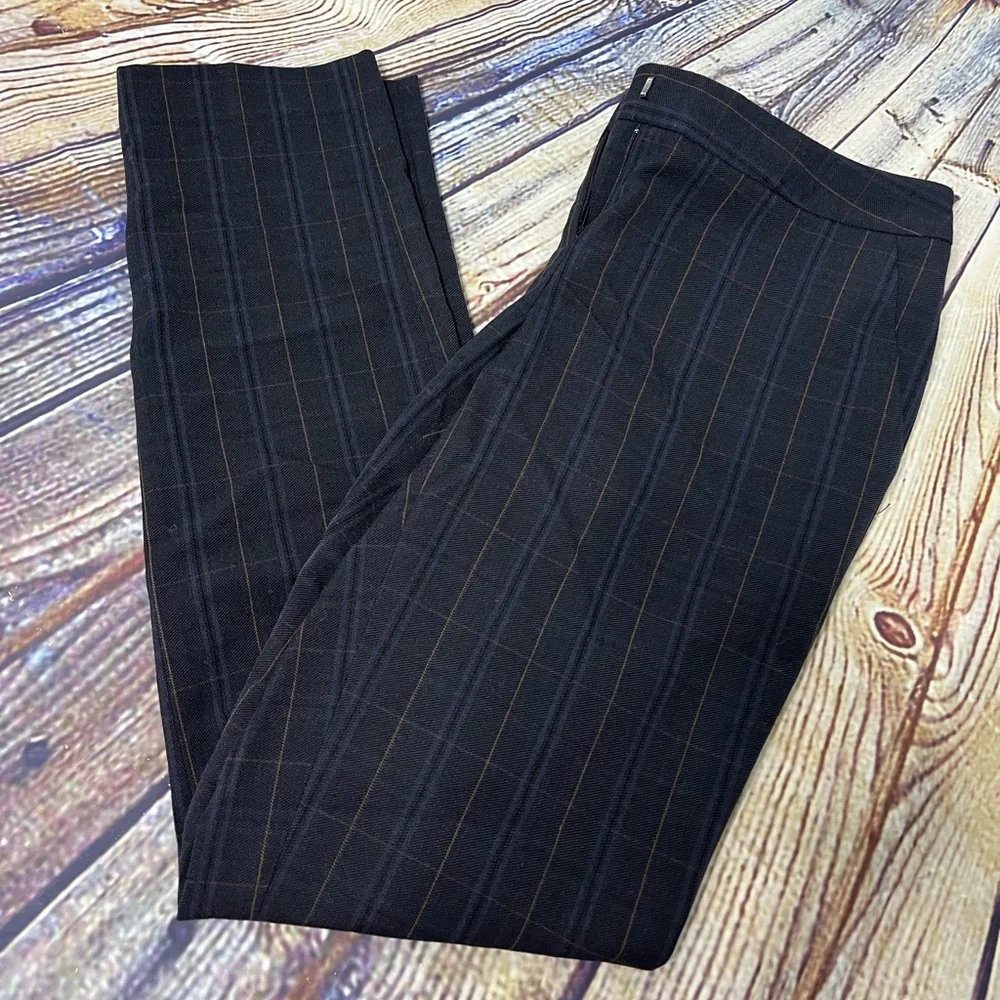 Size 4 Amanda & Chelsea Blue Plaid Fall Dress Pants - Picture 1 of 5